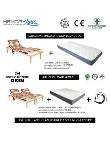 LUXURY LINE + LIGHT RELAX - Rete motorizzata + materasso in memory