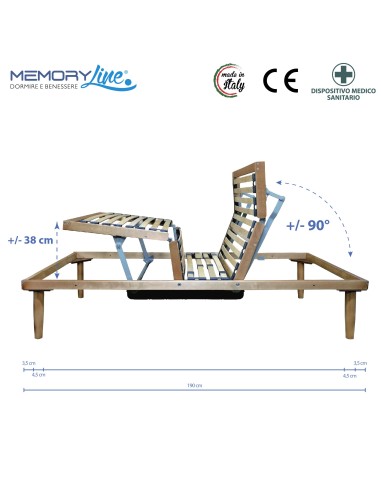 LUXURY LINE + LIGHT RELAX - Rete motorizzata + materasso in memory