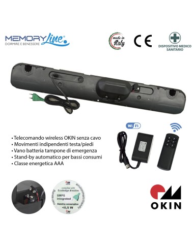 LUXURY LINE + LIGHT RELAX - Rete motorizzata + materasso in memory