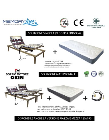 ROYAL + LIGHT RELAX - Rete motorizzata + materasso in memory