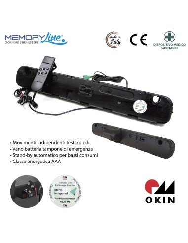 ROYAL + LIGHT RELAX - Rete motorizzata + materasso in memory