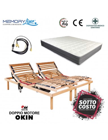 LUXURY LINE + LIGHT RELAX - Rete motorizzata + materasso in memory