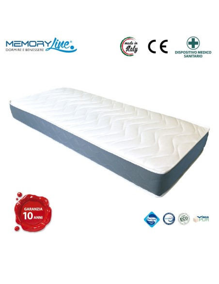LIGHT RELAX - Materasso viscoelastico doppio strato memory e poliuretano