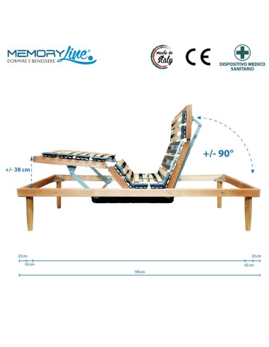 PLATINUM + LIGHT RELAX - Rete motorizzata e materasso viscoelastico doppio strato memory e poliuretano