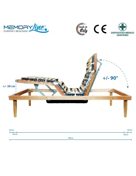 PLATINUM + LIGHT RELAX - Rete motorizzata e materasso viscoelastico doppio strato memory e poliuretano