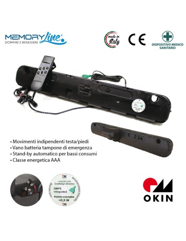 PLATINUM + LIGHT RELAX - Rete motorizzata e materasso viscoelastico doppio strato memory e poliuretano