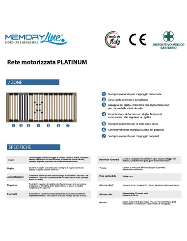 PLATINUM + LIGHT RELAX - Rete motorizzata e materasso viscoelastico doppio strato memory e poliuretano